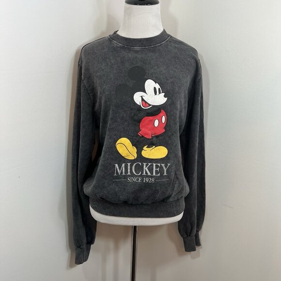 Disney Tops - Disney Tally WeijL Collab Mickey Mouse Sweater Pullover Size Small Gray Black